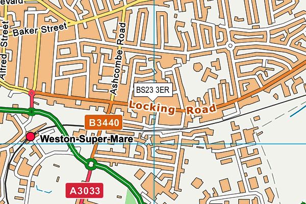 BS23 3ER map - OS VectorMap District (Ordnance Survey)