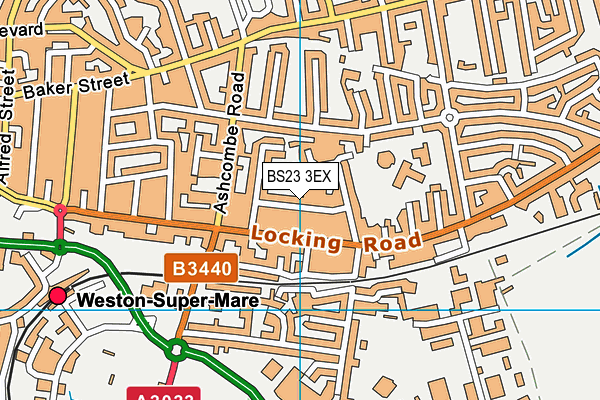 BS23 3EX map - OS VectorMap District (Ordnance Survey)