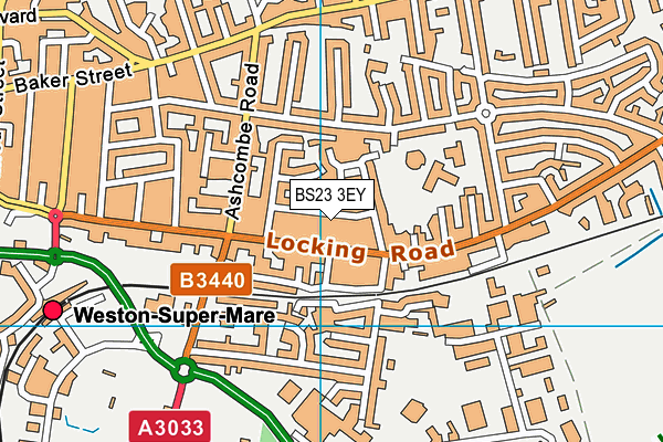 BS23 3EY map - OS VectorMap District (Ordnance Survey)