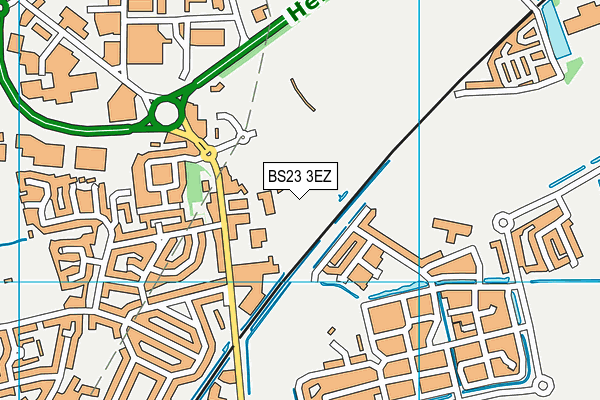 BS23 3EZ map - OS VectorMap District (Ordnance Survey)
