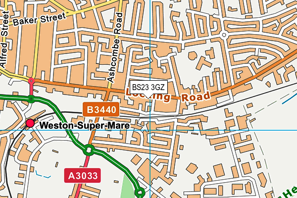 BS23 3GZ map - OS VectorMap District (Ordnance Survey)