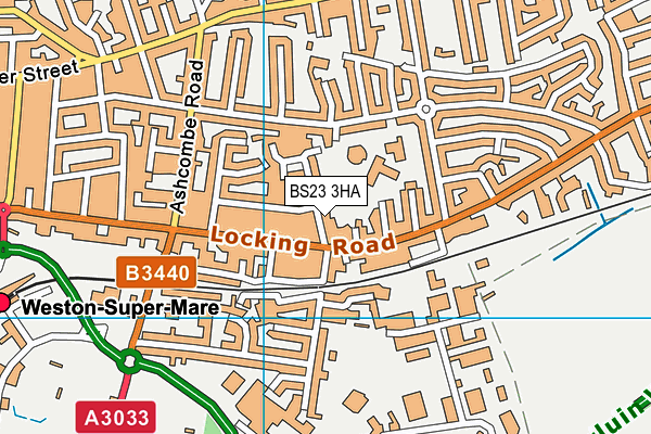 BS23 3HA map - OS VectorMap District (Ordnance Survey)