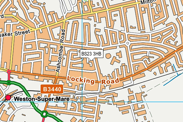 BS23 3HB map - OS VectorMap District (Ordnance Survey)