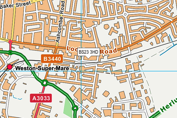 BS23 3HD map - OS VectorMap District (Ordnance Survey)