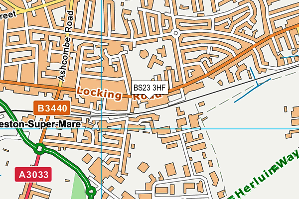 BS23 3HF map - OS VectorMap District (Ordnance Survey)