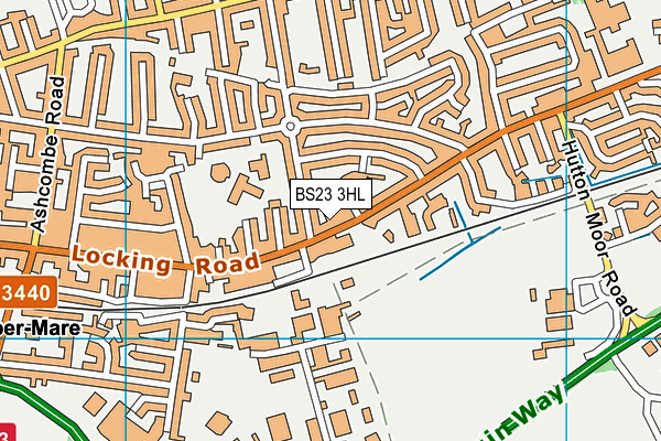 BS23 3HL map - OS VectorMap District (Ordnance Survey)