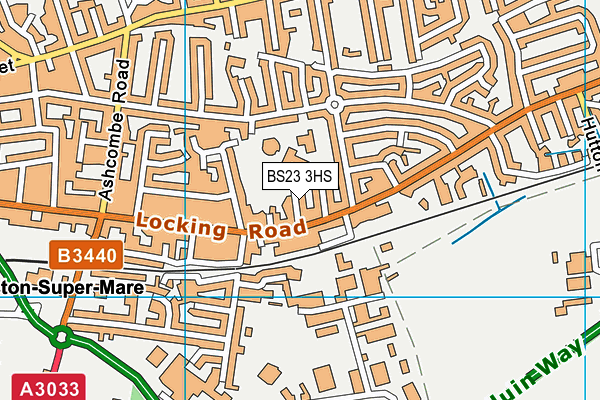 BS23 3HS map - OS VectorMap District (Ordnance Survey)