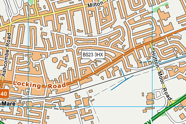 BS23 3HX map - OS VectorMap District (Ordnance Survey)