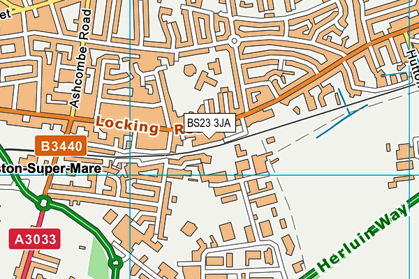 BS23 3JA map - OS VectorMap District (Ordnance Survey)