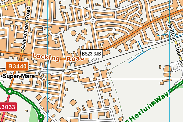 BS23 3JB map - OS VectorMap District (Ordnance Survey)