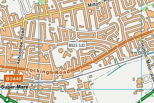 BS23 3JD map - OS VectorMap District (Ordnance Survey)