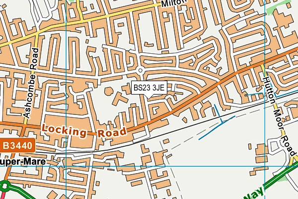 BS23 3JE map - OS VectorMap District (Ordnance Survey)