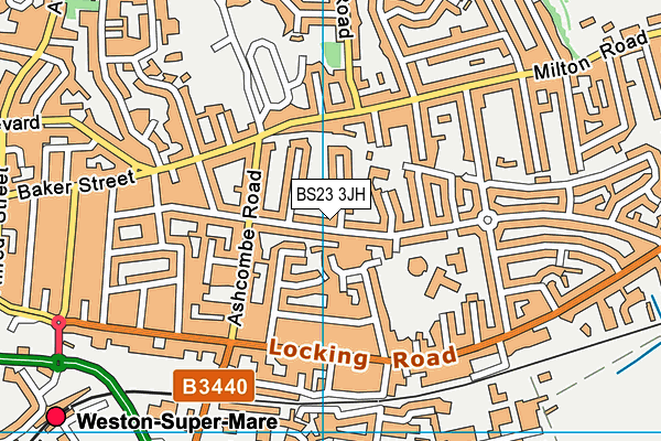 BS23 3JH map - OS VectorMap District (Ordnance Survey)