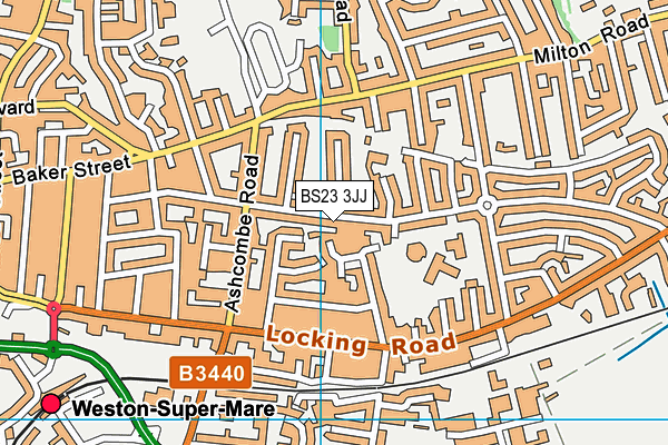 BS23 3JJ map - OS VectorMap District (Ordnance Survey)