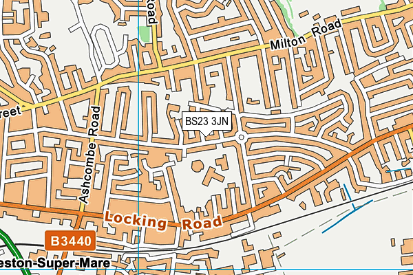 BS23 3JN map - OS VectorMap District (Ordnance Survey)