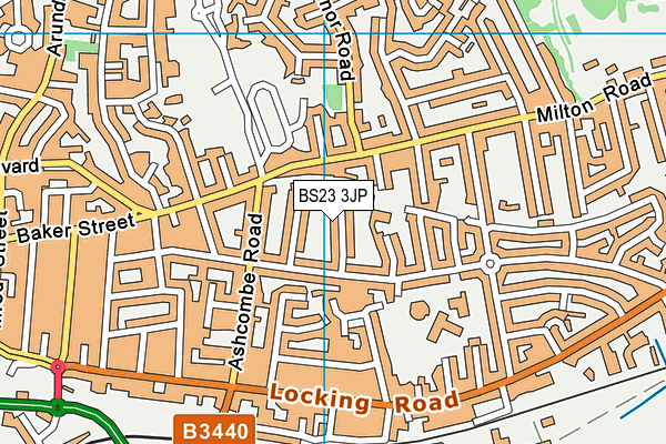 BS23 3JP map - OS VectorMap District (Ordnance Survey)