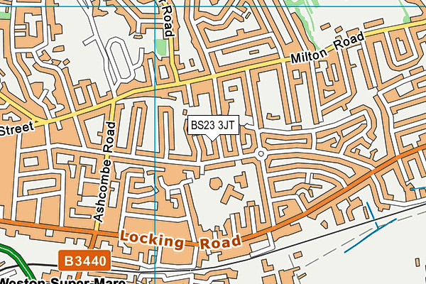 BS23 3JT map - OS VectorMap District (Ordnance Survey)