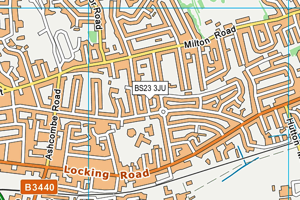 BS23 3JU map - OS VectorMap District (Ordnance Survey)
