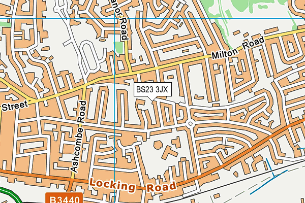 BS23 3JX map - OS VectorMap District (Ordnance Survey)