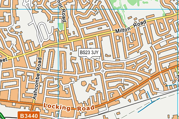 BS23 3JY map - OS VectorMap District (Ordnance Survey)