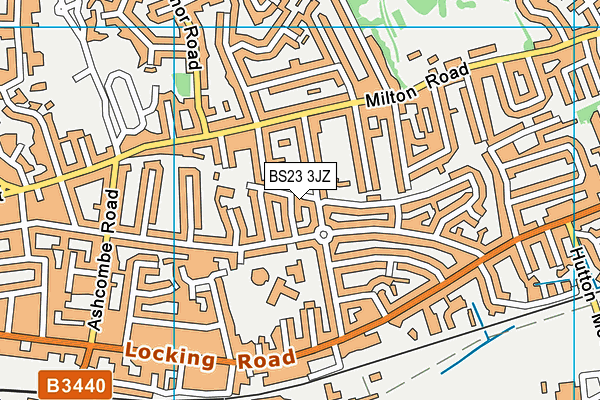 BS23 3JZ map - OS VectorMap District (Ordnance Survey)