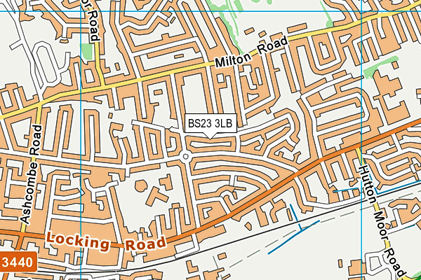 BS23 3LB map - OS VectorMap District (Ordnance Survey)