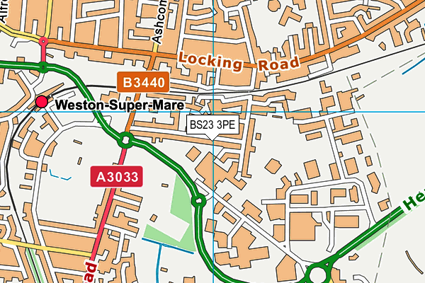 BS23 3PE map - OS VectorMap District (Ordnance Survey)