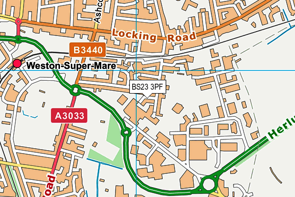 BS23 3PF map - OS VectorMap District (Ordnance Survey)