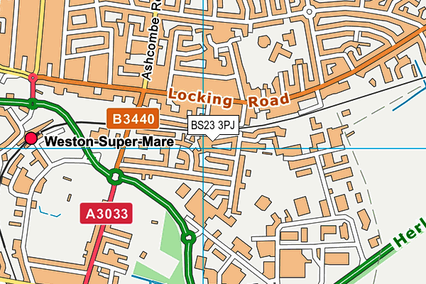 BS23 3PJ map - OS VectorMap District (Ordnance Survey)