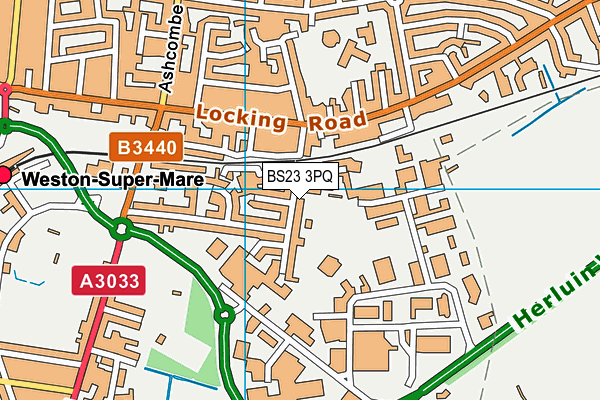 BS23 3PQ map - OS VectorMap District (Ordnance Survey)