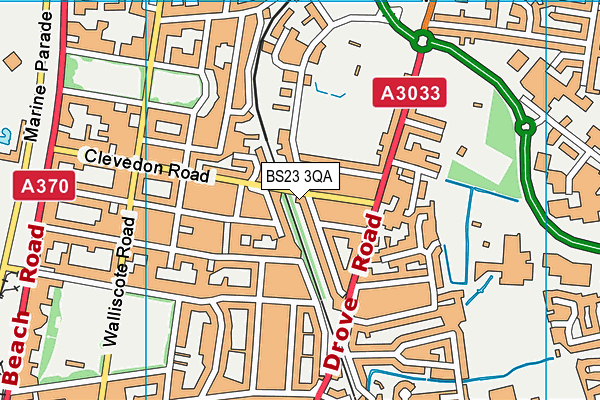 BS23 3QA map - OS VectorMap District (Ordnance Survey)