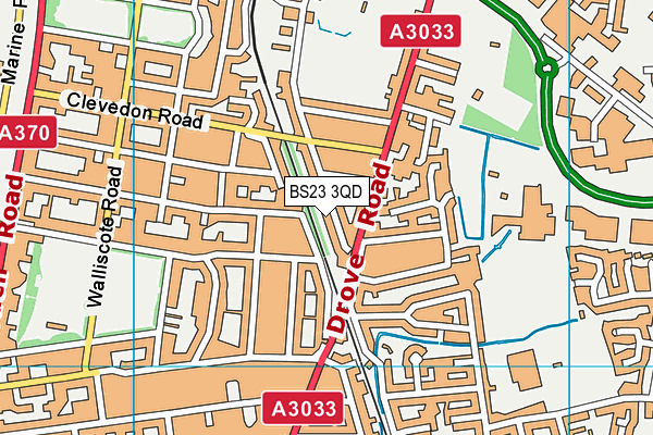 BS23 3QD map - OS VectorMap District (Ordnance Survey)