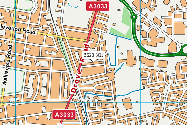 BS23 3QJ map - OS VectorMap District (Ordnance Survey)