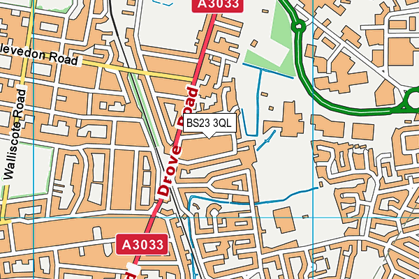 BS23 3QL map - OS VectorMap District (Ordnance Survey)