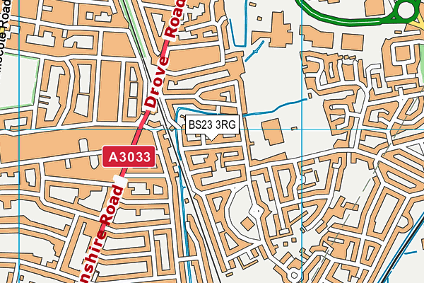 BS23 3RG map - OS VectorMap District (Ordnance Survey)