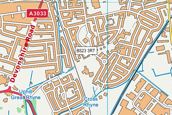 BS23 3RT map - OS VectorMap District (Ordnance Survey)