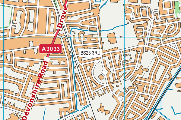 BS23 3RU map - OS VectorMap District (Ordnance Survey)