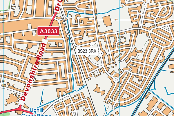 BS23 3RX map - OS VectorMap District (Ordnance Survey)