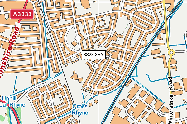 BS23 3RY map - OS VectorMap District (Ordnance Survey)