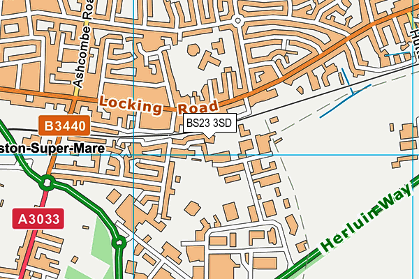 BS23 3SD map - OS VectorMap District (Ordnance Survey)
