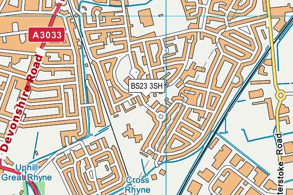 BS23 3SH map - OS VectorMap District (Ordnance Survey)