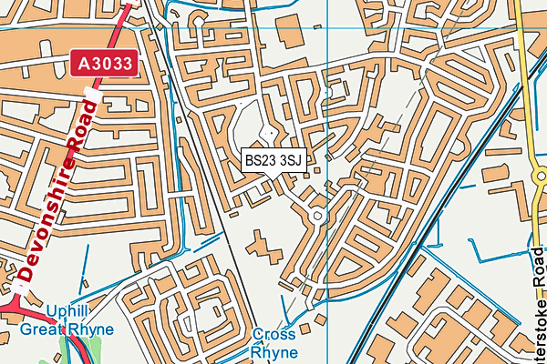 BS23 3SJ map - OS VectorMap District (Ordnance Survey)