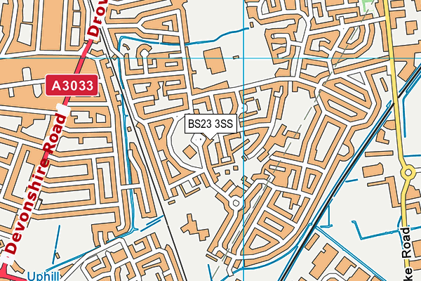 BS23 3SS map - OS VectorMap District (Ordnance Survey)