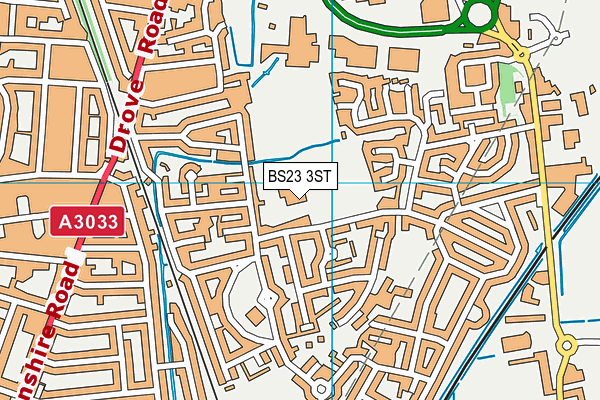 BS23 3ST map - OS VectorMap District (Ordnance Survey)
