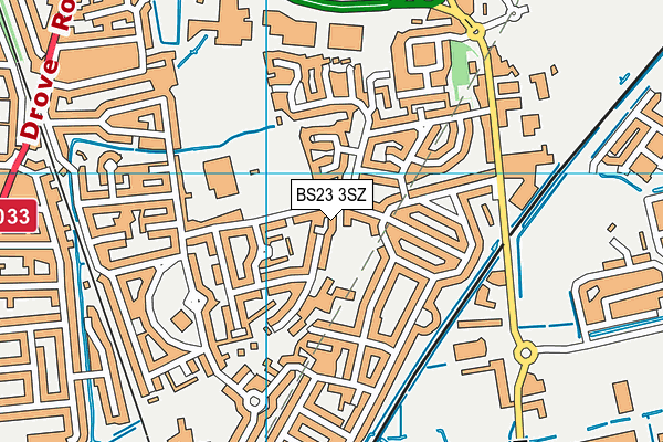BS23 3SZ map - OS VectorMap District (Ordnance Survey)