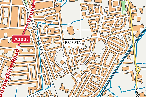 BS23 3TA map - OS VectorMap District (Ordnance Survey)