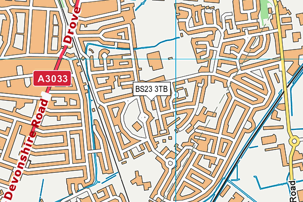 BS23 3TB map - OS VectorMap District (Ordnance Survey)