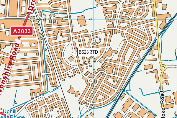 BS23 3TD map - OS VectorMap District (Ordnance Survey)
