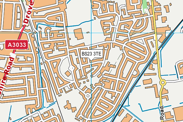 BS23 3TE map - OS VectorMap District (Ordnance Survey)