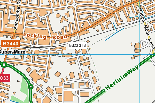 BS23 3TS map - OS VectorMap District (Ordnance Survey)